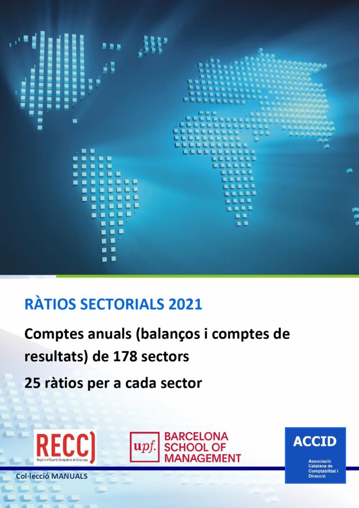 Ratios sectorials 2021. Portada de la publicació